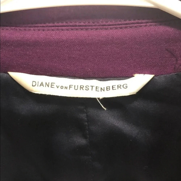 Diane von Furstenberg Wool Plum Blazer M - Picture 5 of 11
